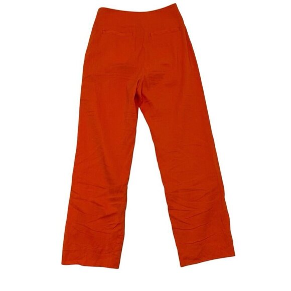 United Arrows Linen Blend Straight Leg Trouser Pants Colorful Orange size 24 - Picture 4 of 9